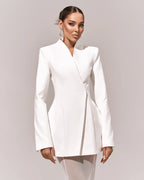 סט שני חלקים אלגנטי בלייזר וחצאית מקסי שיפון - אנסטסיה