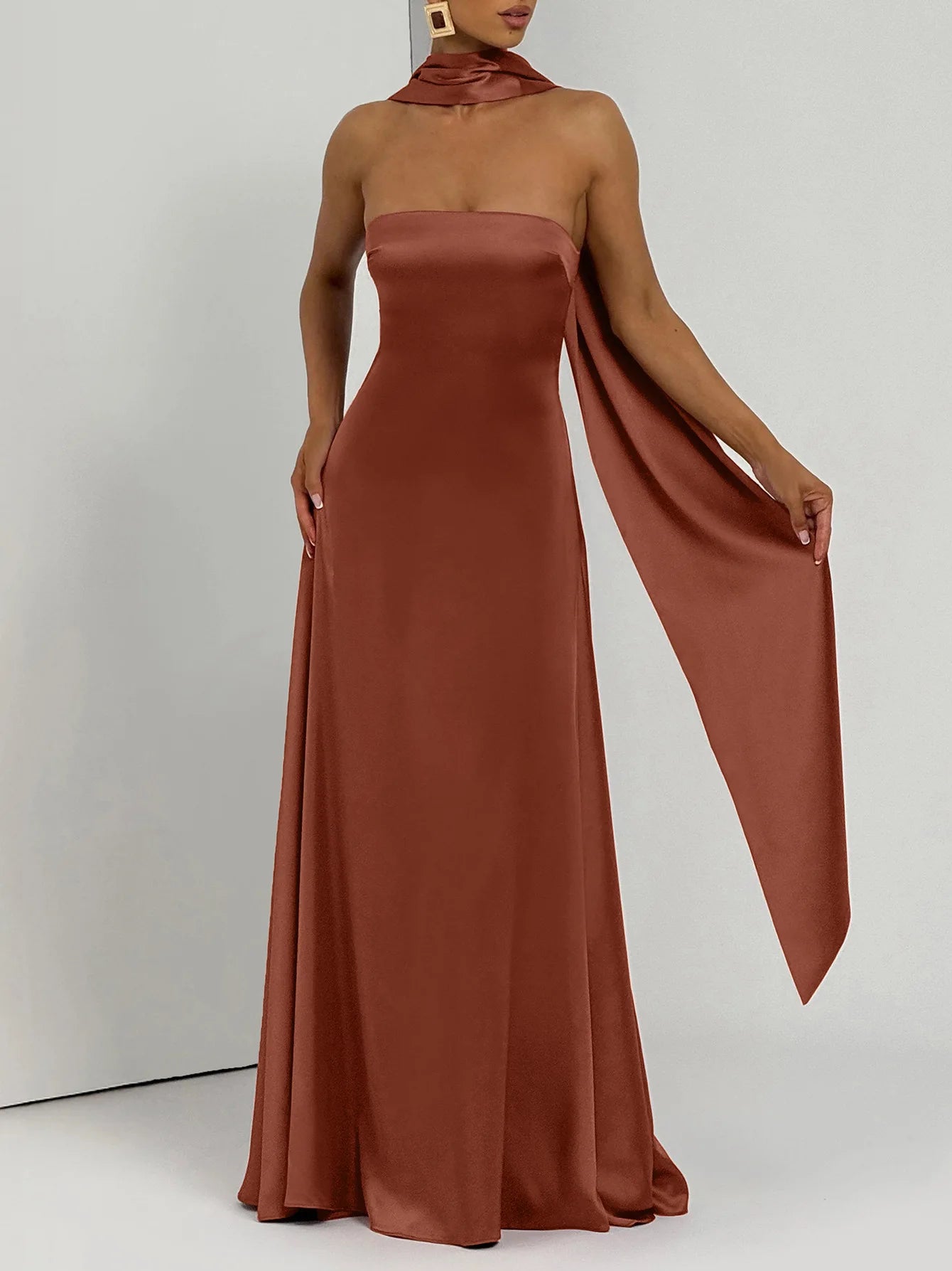 שמלת סאטן דגם מלאני