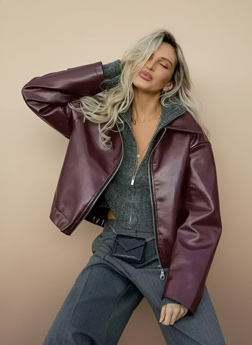 ג'קט עור דגם קורן