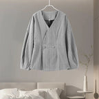 סט שני חלקים צמרי בעיצוב מלכותי חצאית מידי ובלייזר - Reina