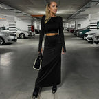 סט שני חלקים טופ וחצאית מקסי - באדי