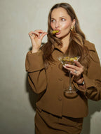 סט שני חלקים מחויט בלייזר וחצאית מיני - מויה