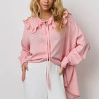 Monroe חולצה עם צווארון מלמלה