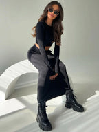 סט שני חלקים טופ וחצאית מקסי - באדי