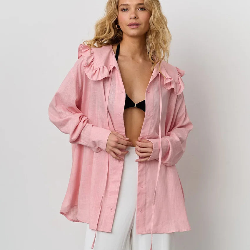 Monroe חולצה עם צווארון מלמלה