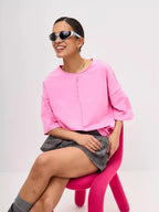 Jana טי שירט אוברסייז כותנה