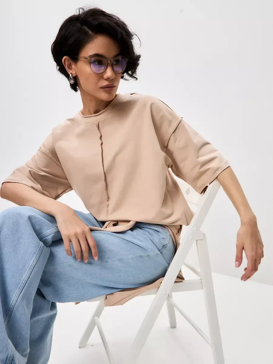 Jana טי שירט אוברסייז כותנה