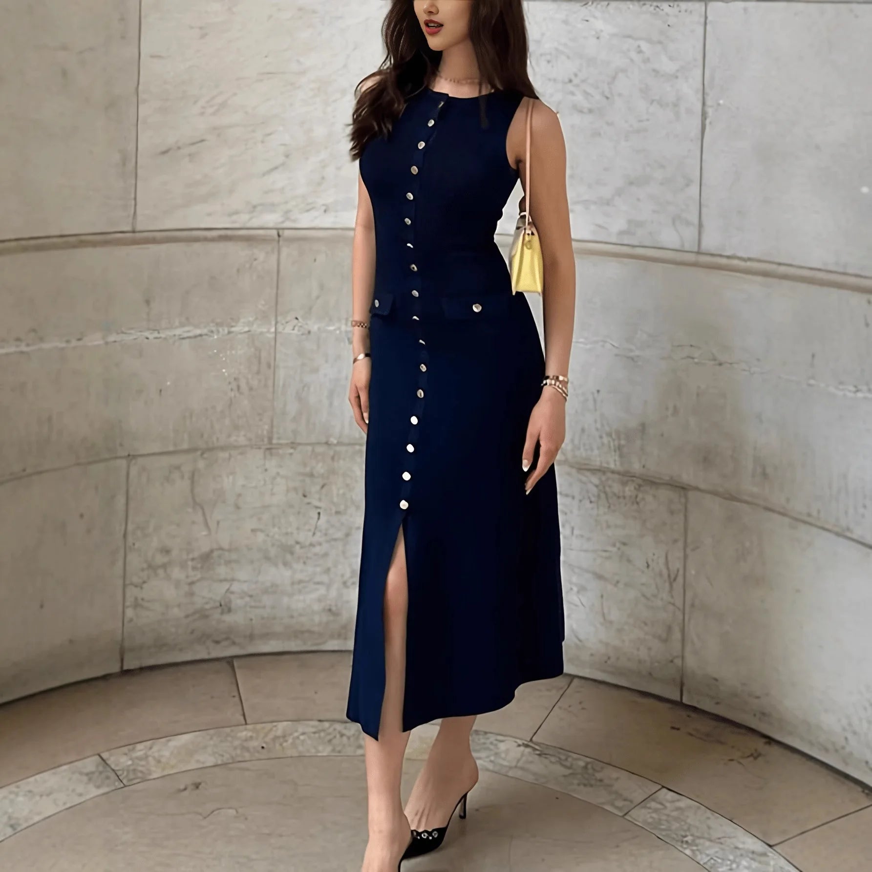 שמלת כפתורים דגם לאון