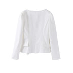 סט שני חלקים אלגנטי חצאית מידי ובלייזר בעיצוב מחויט ויוקרתי - PAS