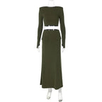 סט שני חלקים טופ וחצאית מקסי - באדי