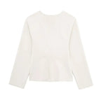 Alysha מעיל צמר בגזרת וי עם אבזמים