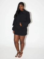 סט שני חלקים מחויט בלייזר וחצאית מיני - מויה