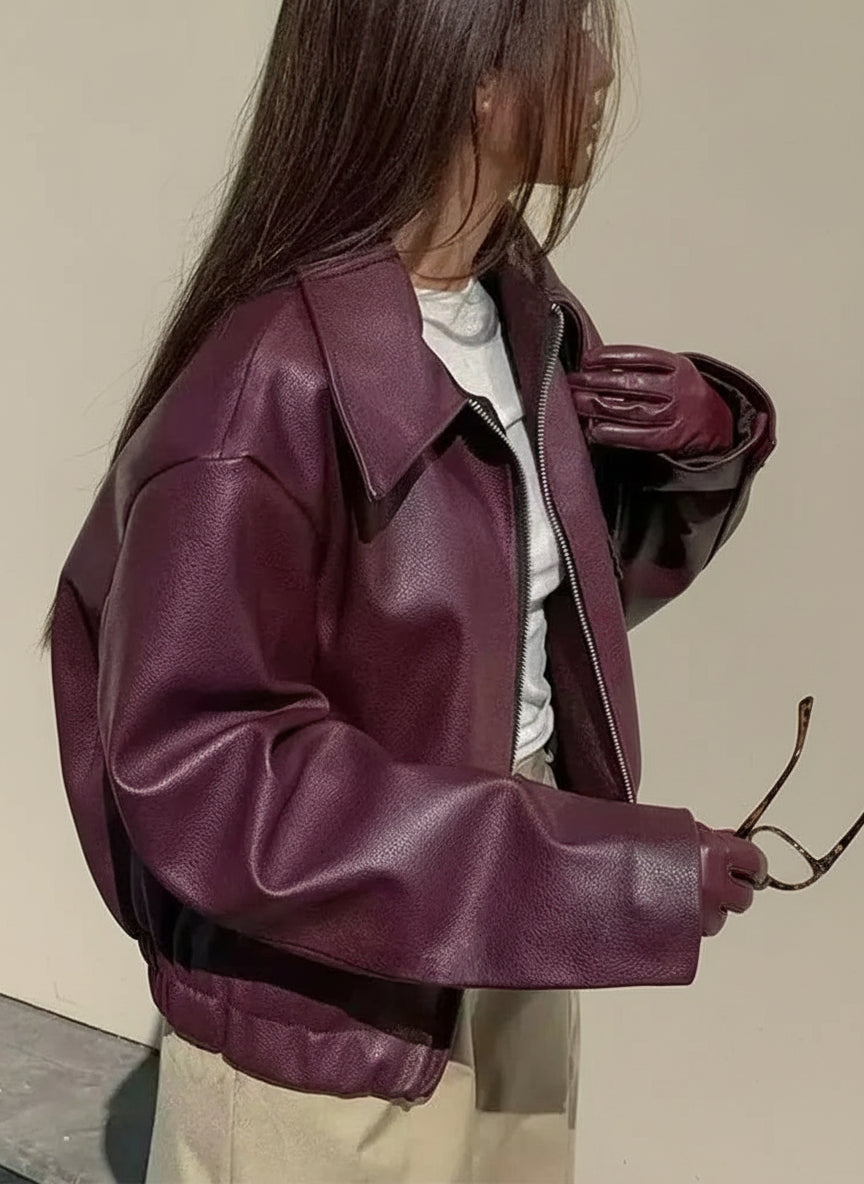 ג'קט עור דגם קורן