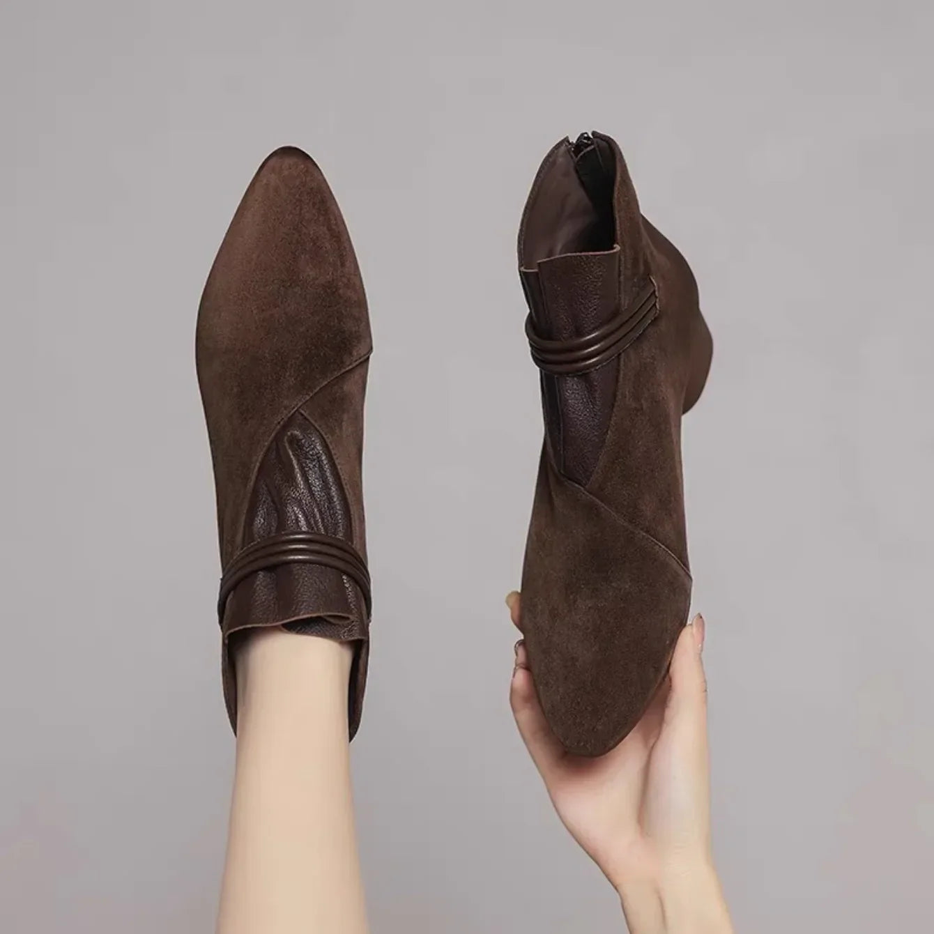 Connor מגפי זמש עם רוכסן