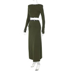 סט שני חלקים טופ וחצאית מקסי - באדי