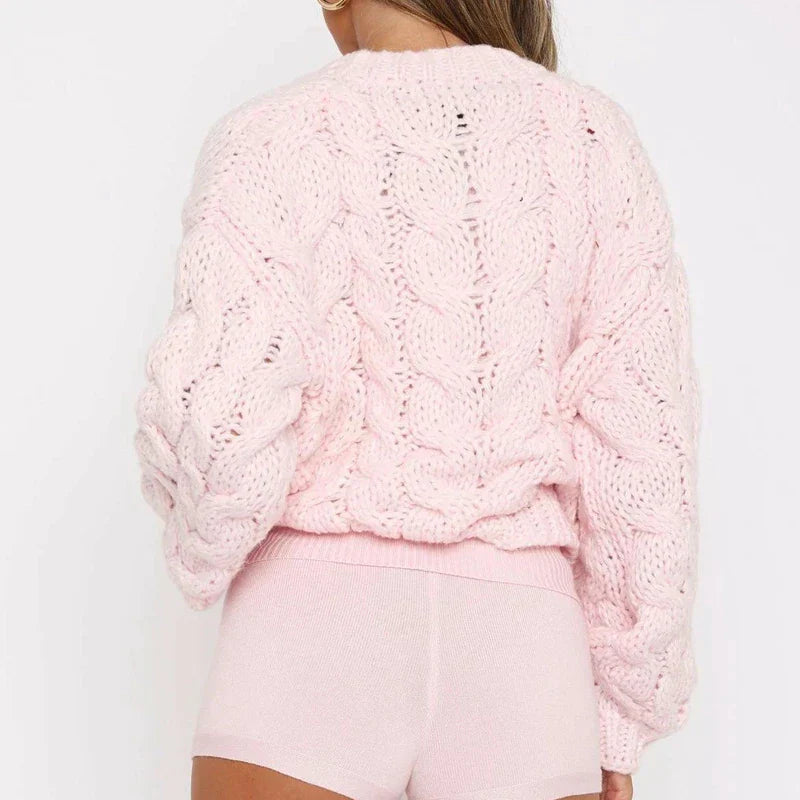 Tyler קרדיגן סרוג עבה עם כפתורים