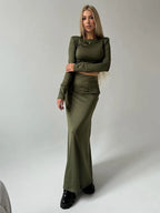 סט שני חלקים טופ וחצאית מקסי - באדי