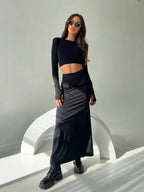 סט שני חלקים טופ וחצאית מקסי - באדי