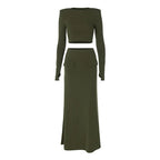 סט שני חלקים טופ וחצאית מקסי - באדי