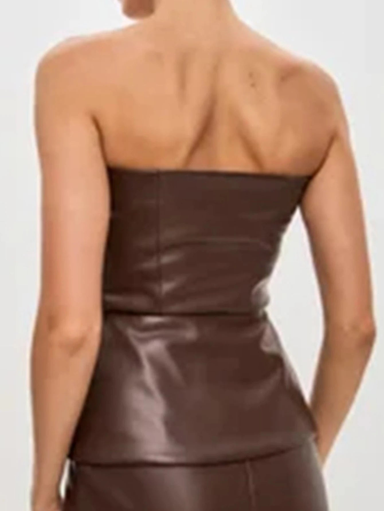 חולצת קרופ עור