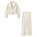 חליפת משי שני חלקים מחויטת מכנסיים ובלייזר - מורל