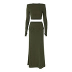 סט שני חלקים טופ וחצאית מקסי - באדי