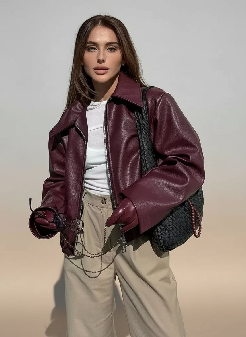 ג'קט עור דגם קורן